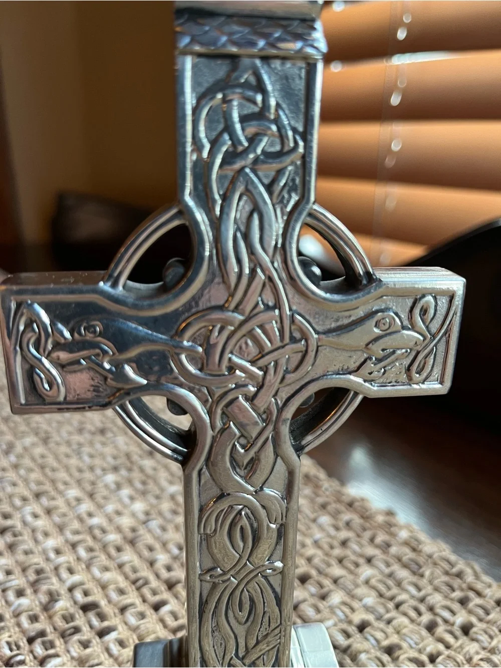 Handcrafted Mullingar Pewter Irish Standing Celtic Cross